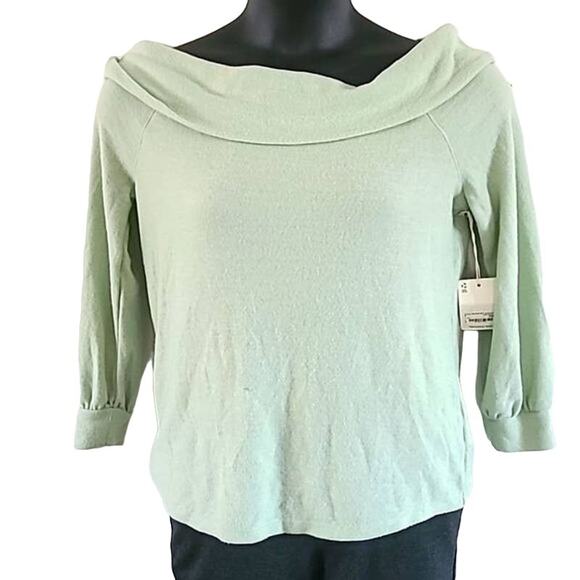 A.N.A Women's Off Shoulder Sweater Top Light Green Medium NWT - Picture 5 of 5